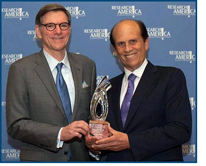 Mike Milken receives the Gordon and Llura Gund Leadership Award from Research!America